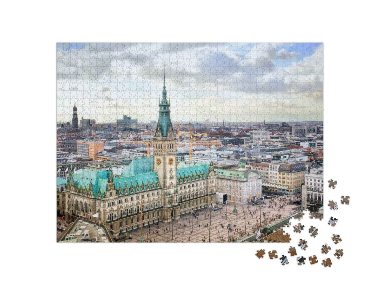 Hamburg City Hall, Germany... Jigsaw Puzzle with 1000 pieces