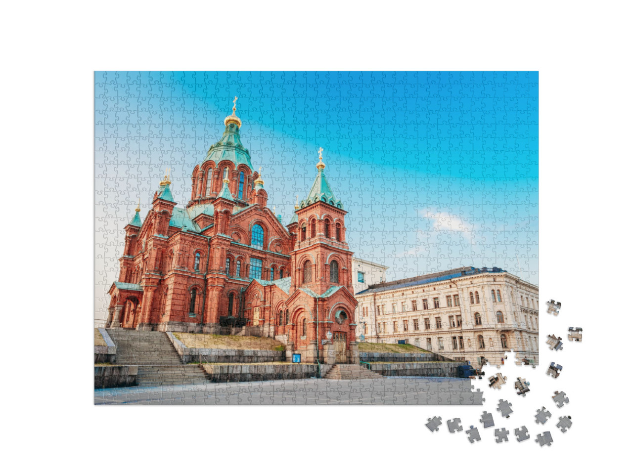 Uspenski Cathedral, Helsinki on Hill At Summer Sunny Day... Jigsaw Puzzle with 1000 pieces