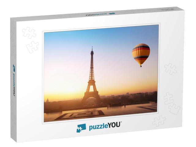 Travel Concept, Beautiful View of Hot Air Balloon Flying... Jigsaw Puzzle