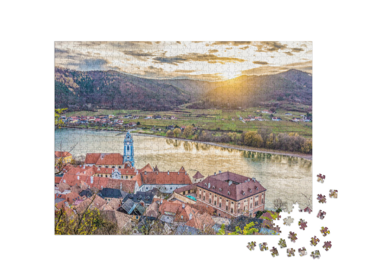 Panoramic Aerial View of Beautiful Wachau Valley with the... Jigsaw Puzzle with 1000 pieces