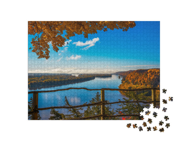 Overlook Above Mississippi River At Effigy Mounds Nationa... Jigsaw Puzzle with 1000 pieces