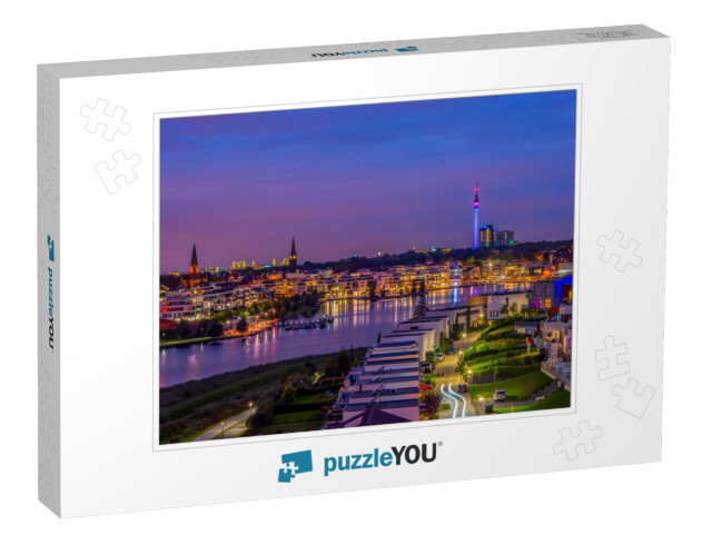 Amazing Panoramic View of Phoenix Lake in Dortmund, Germa... Jigsaw Puzzle