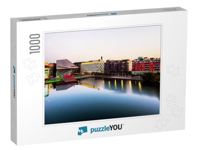 Dublin, Ireland. Aerial View of Grand Canal Docks in Dubl... Jigsaw Puzzle with 1000 pieces