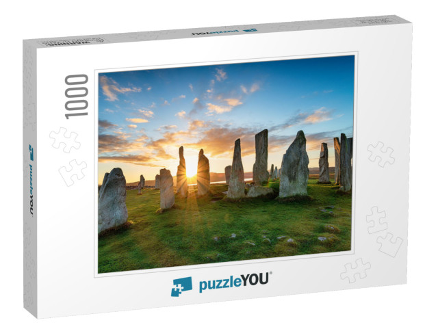 Sunset Over the Stone Circle At Callanish on the Isle of... Jigsaw Puzzle with 1000 pieces