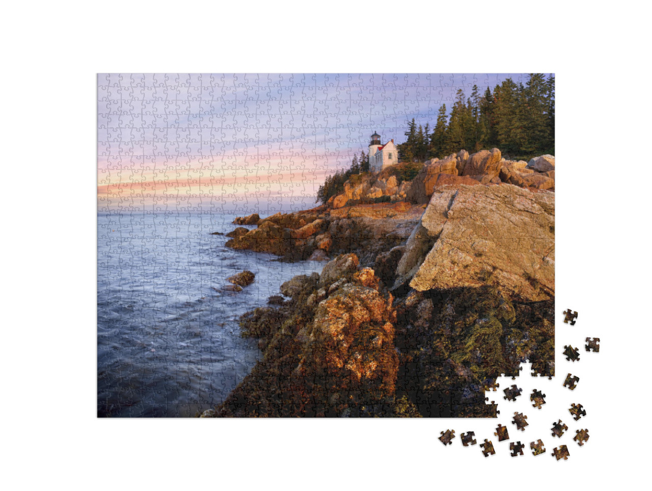 A Classic New England Lighthouse, the Bass Harbor Head Li... Jigsaw Puzzle with 1000 pieces