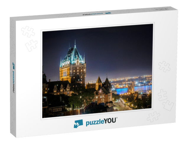 Quebec City Skyline by Night... Showing Chateau Frontenac... Jigsaw Puzzle