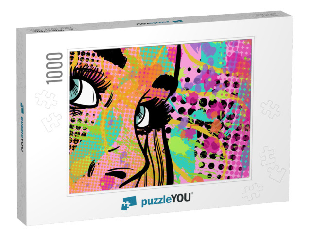 Colorful Modern Vector Illustration in Pop Art Style with... Jigsaw Puzzle with 1000 pieces