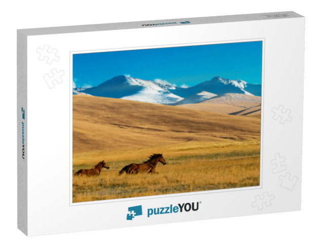 Horses in the Assy Plateau, Near Almaty, Kazakhstan... Jigsaw Puzzle