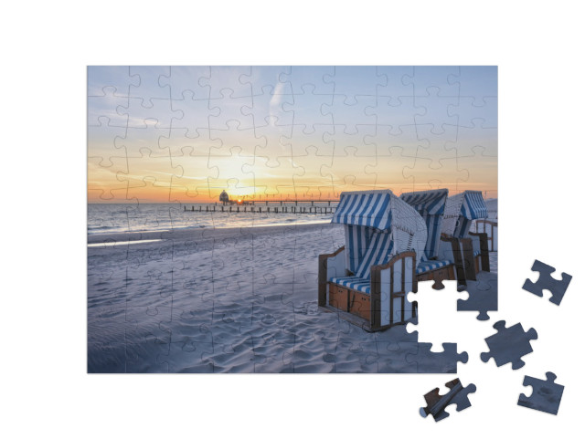 Beach of the Baltic Sea Resort Zingst... Jigsaw Puzzle with 100 pieces