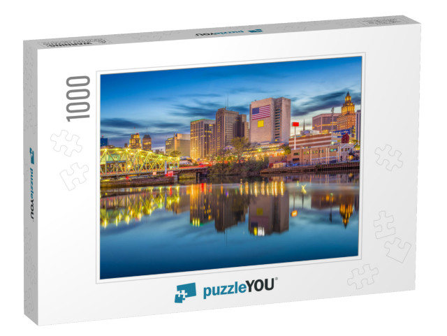 Newark, New Jersey, USA Skyline on the Passaic River At Du... Jigsaw Puzzle with 1000 pieces