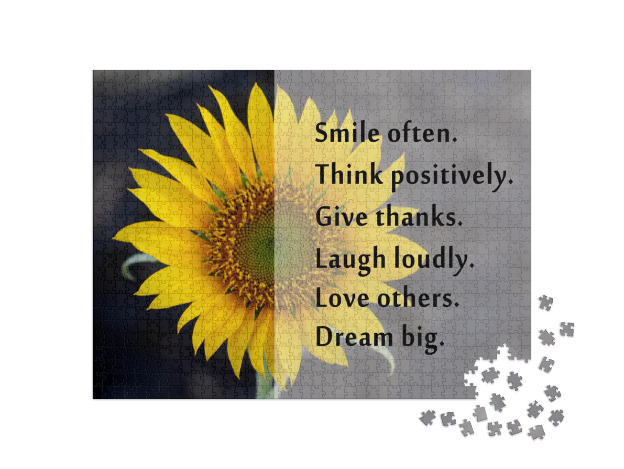 Inspirational Motivational Words - Smile Often. Think Pos... Jigsaw Puzzle with 1000 pieces