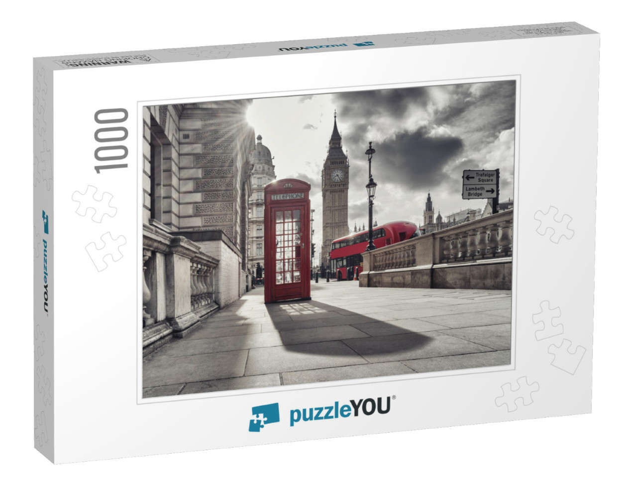 Red Telephone Booth & Big Ben in London, England, the Uk... Jigsaw Puzzle with 1000 pieces