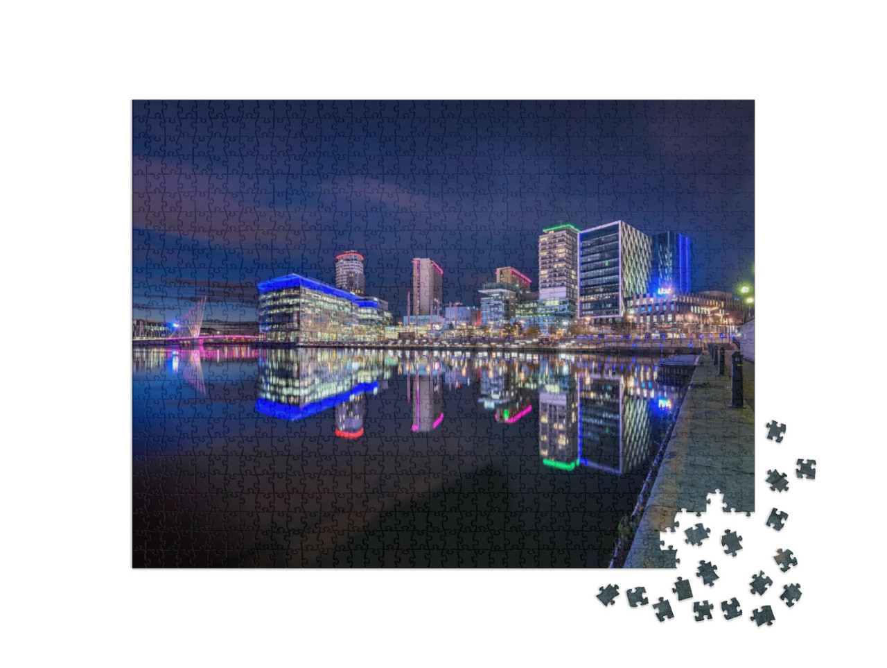 Media City UK is on the Banks of the Manchester Ship Cana... Jigsaw Puzzle with 1000 pieces