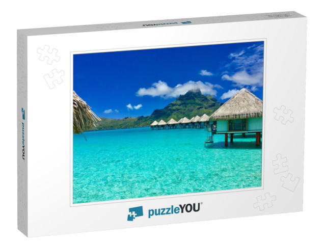 Overwater Bungalows of a Luxury Resort Providing a View o... Jigsaw Puzzle