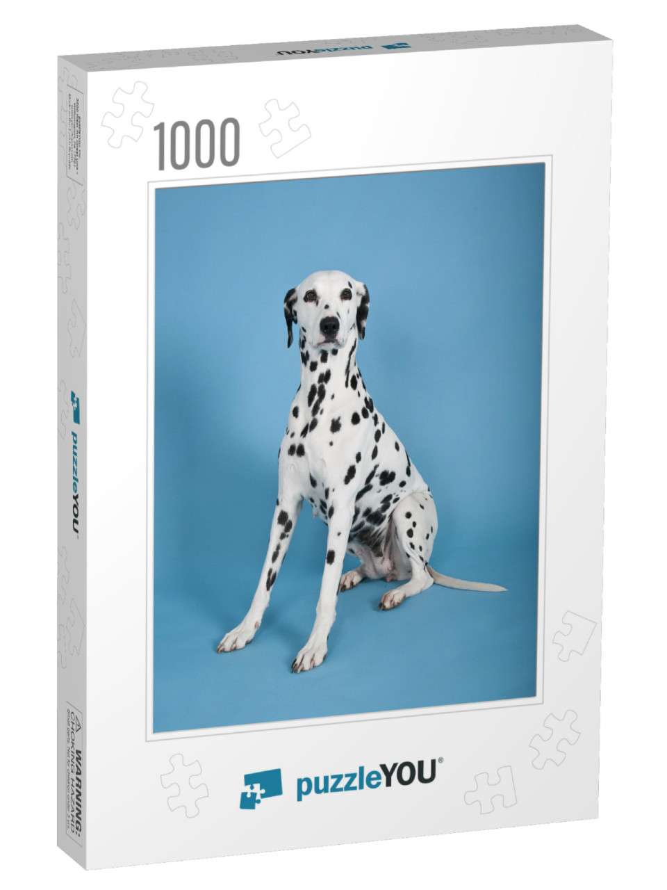 Dalmatian Dog on Blue Background, Dalmatian Dog... Jigsaw Puzzle with 1000 pieces