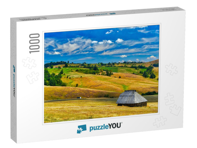 Farm House in the Field, Zlatibor, Serbia... Jigsaw Puzzle with 1000 pieces