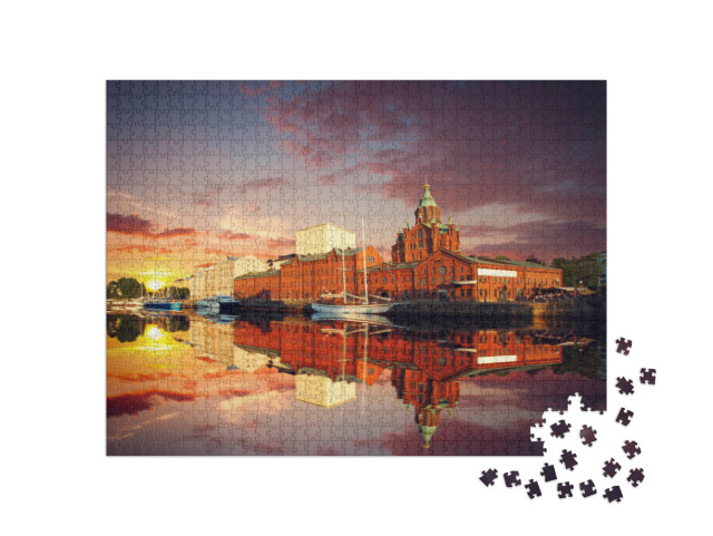 Embankment in Helsinki At Summer Evening, Finland. Uspens... Jigsaw Puzzle with 1000 pieces