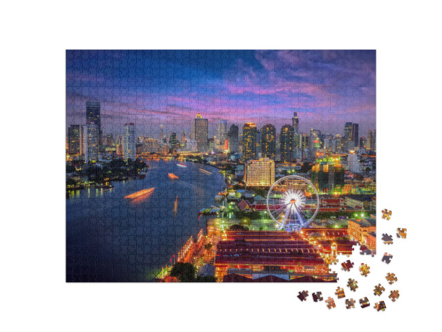 Bangkok Cityscape. Bangkok Night View in the Business Dis... Jigsaw Puzzle with 1000 pieces