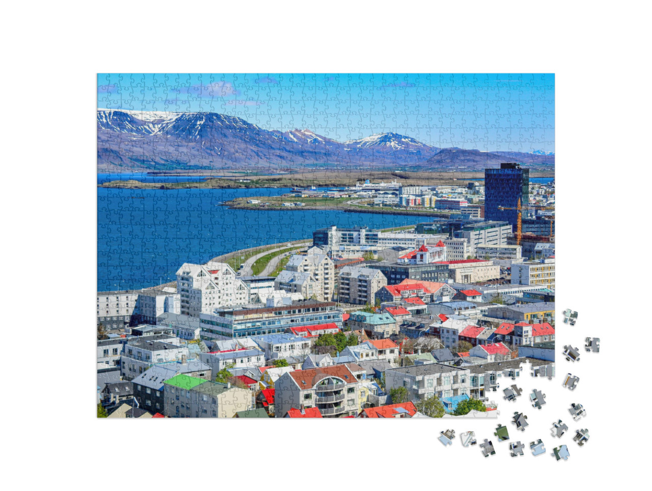 Panoramic View of Reykjavik, the Capital City of Iceland... Jigsaw Puzzle with 1000 pieces