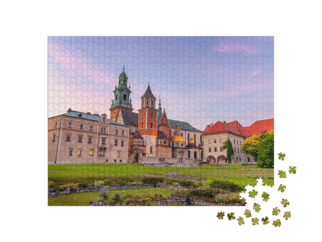 Cathedral of St. Stanislaw & St. Vaclav & Royal Castle on... Jigsaw Puzzle with 1000 pieces