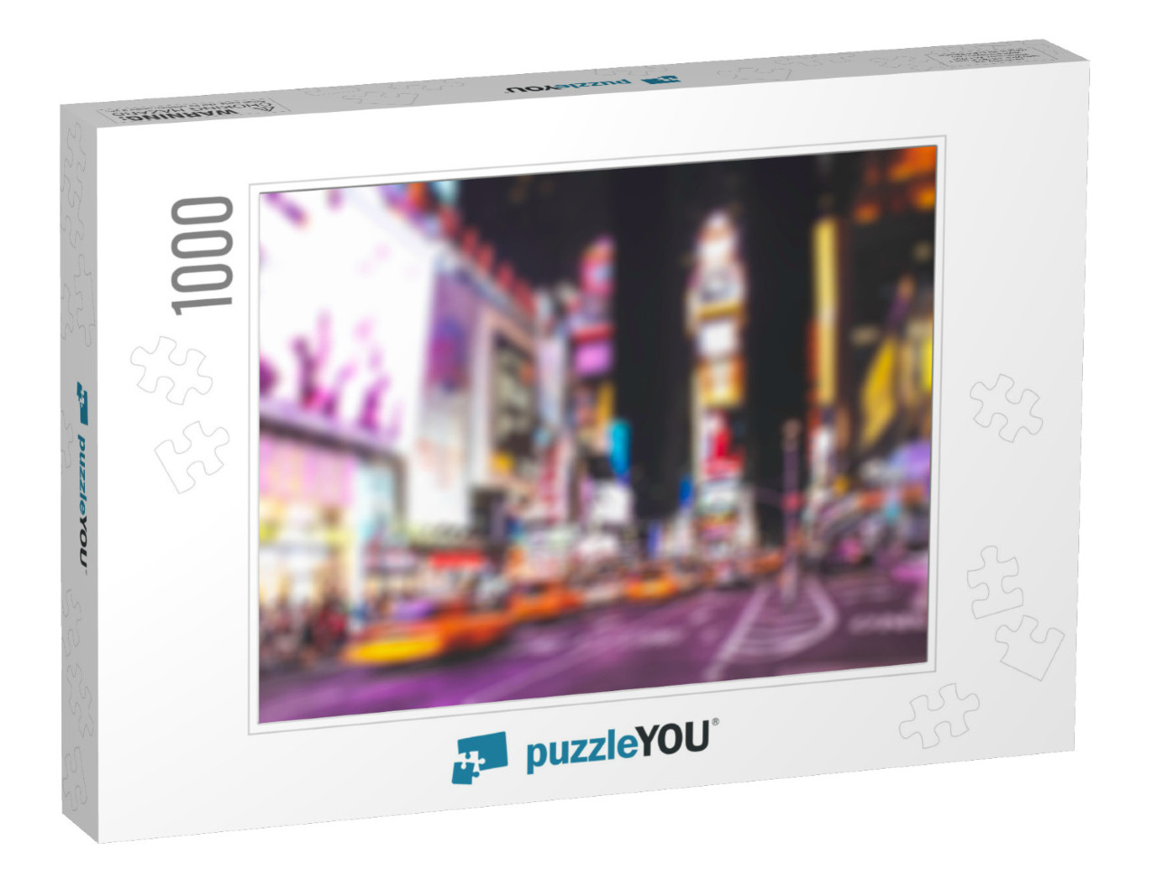 Blurred Background Time Square New York City At Night wit... Jigsaw Puzzle with 1000 pieces