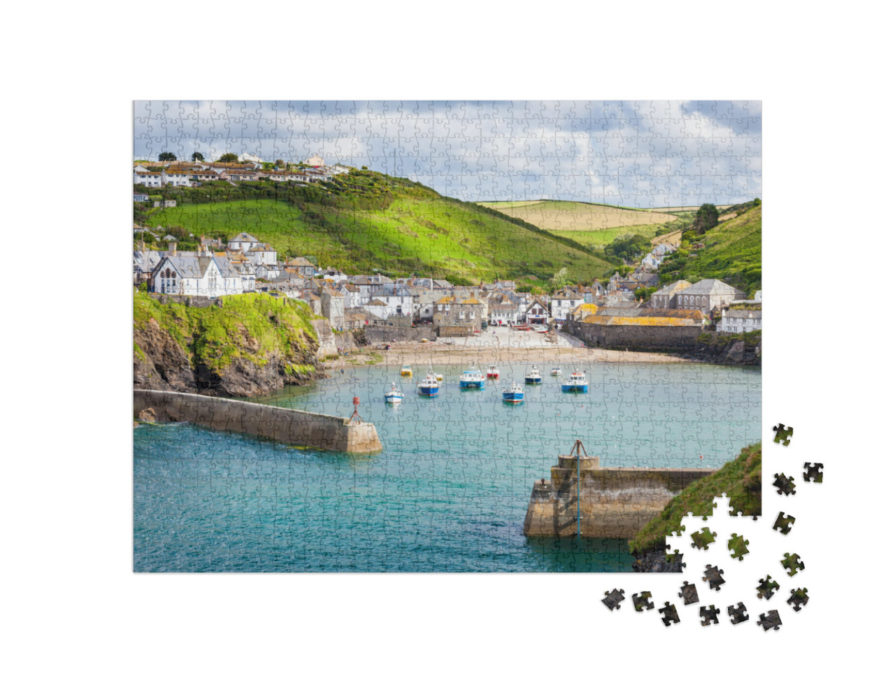 Fishing Village of Port Isaac, on the North Cornwall Coas... Jigsaw Puzzle with 1000 pieces