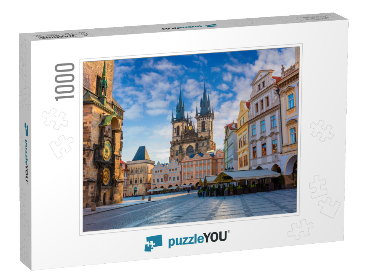 Spring Morning on the Old Town Square with Tyn Church. Su... Jigsaw Puzzle with 1000 pieces