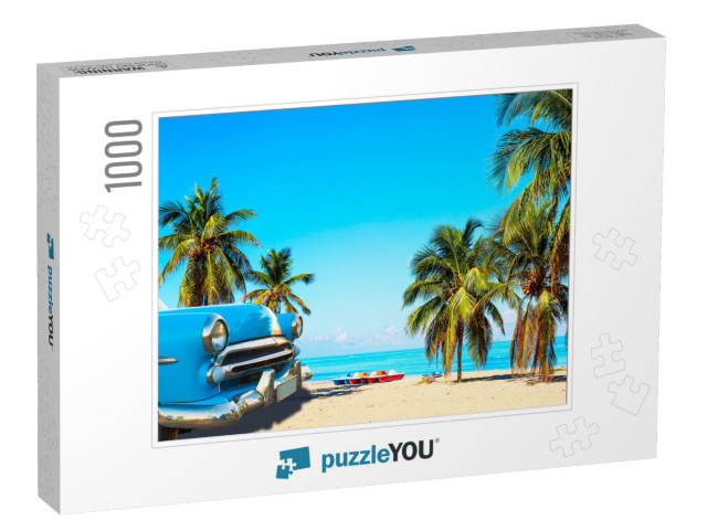 The Tropical Beach of Varadero in Cuba with American Clas... Jigsaw Puzzle with 1000 pieces