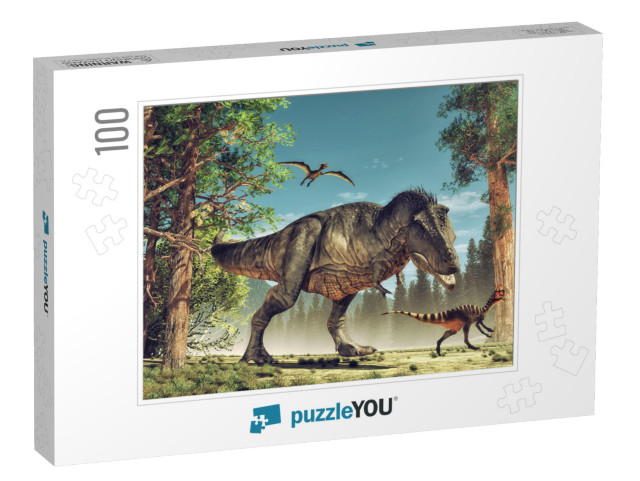 3D Render Dinosaur. This is a 3D Render Illustration... Jigsaw Puzzle with 100 pieces