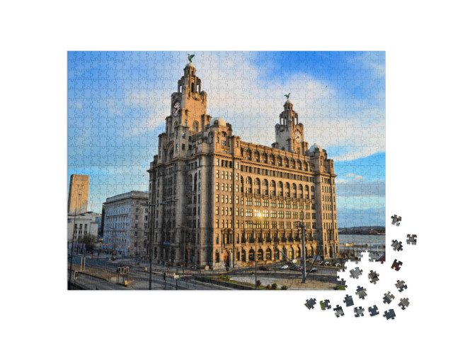 The Royal Liver Building on the Pierhead At Liverpool... Jigsaw Puzzle with 1000 pieces