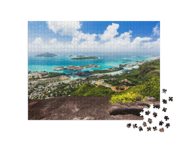 View from Mount Copolia Over the East of Mahe, Seychelles... Jigsaw Puzzle with 1000 pieces