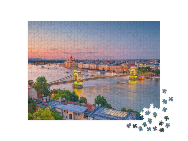 Budapest, Hungary. Aerial Cityscape Image of Budapest Pan... Jigsaw Puzzle with 1000 pieces