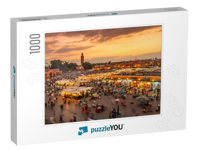 Jamaa El Fna Market Square, Marrakesh, Morocco, North Afr... Jigsaw Puzzle with 1000 pieces