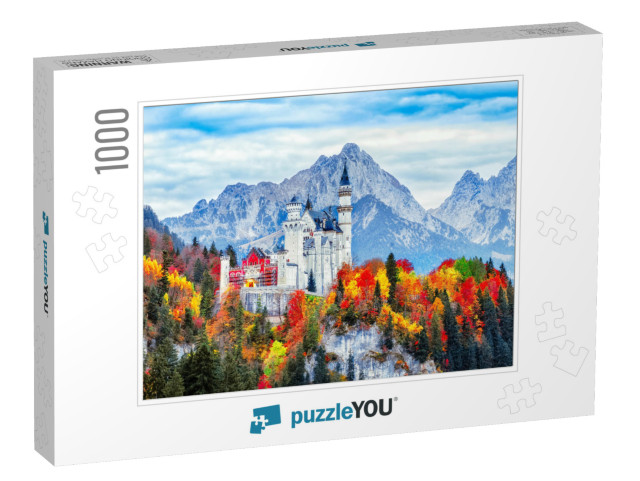 Neuschwanstein Medieval Castle in Germany, Bavaria Land... Jigsaw Puzzle with 1000 pieces