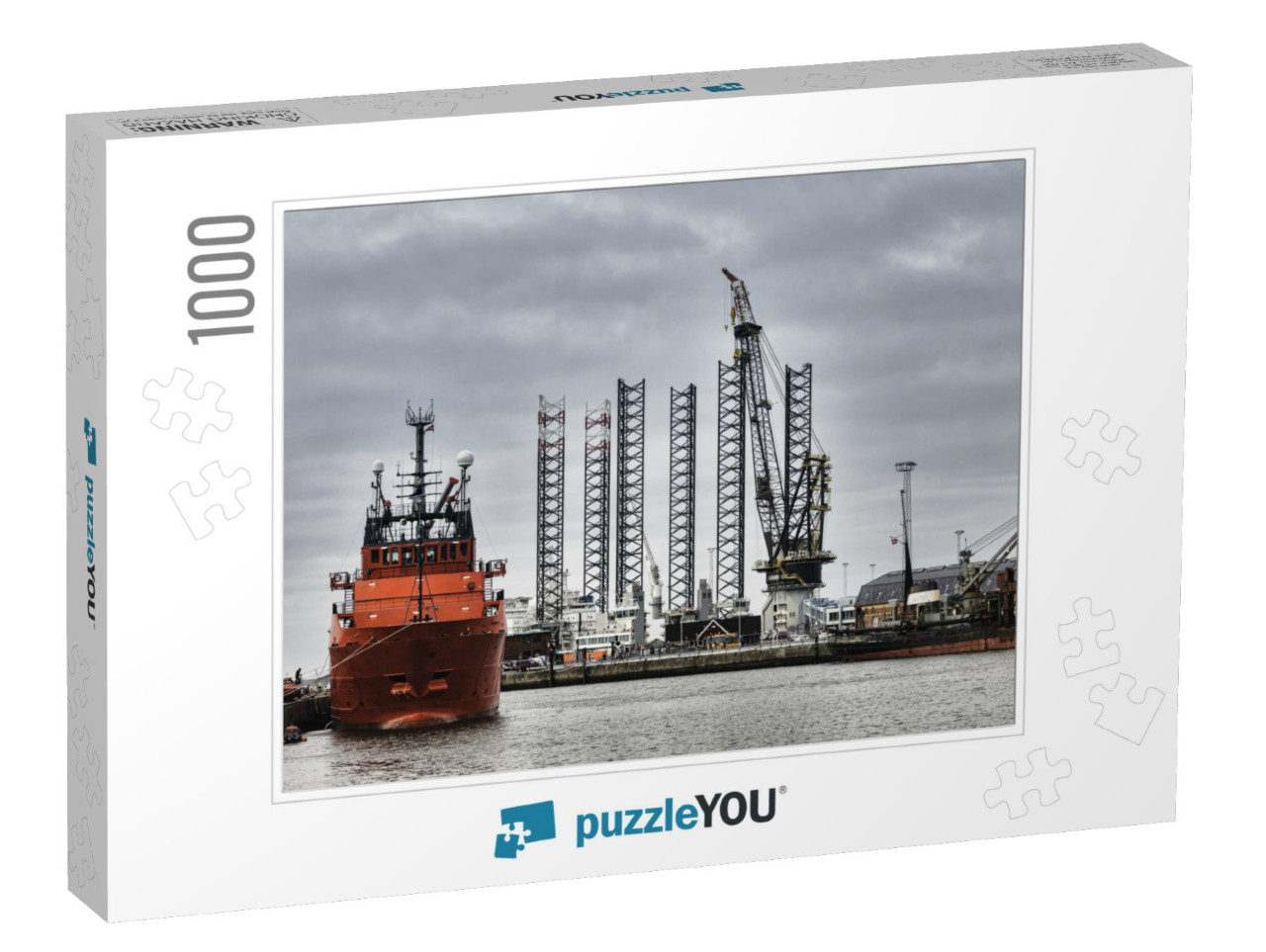 Offshore Harbor in Esbjerg, Denmark... Jigsaw Puzzle with 1000 pieces