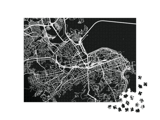 Urban Vector City Map of Rio De Janeiro, Brazil... Jigsaw Puzzle with 1000 pieces