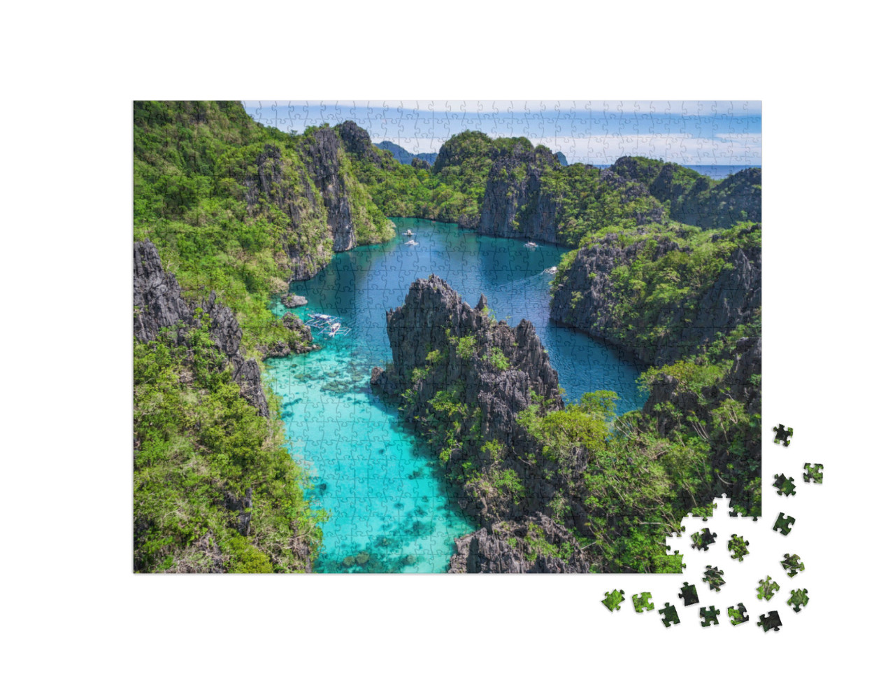 El Nido, Palawan, Philippines, Aerial View of Beautiful L... Jigsaw Puzzle with 1000 pieces