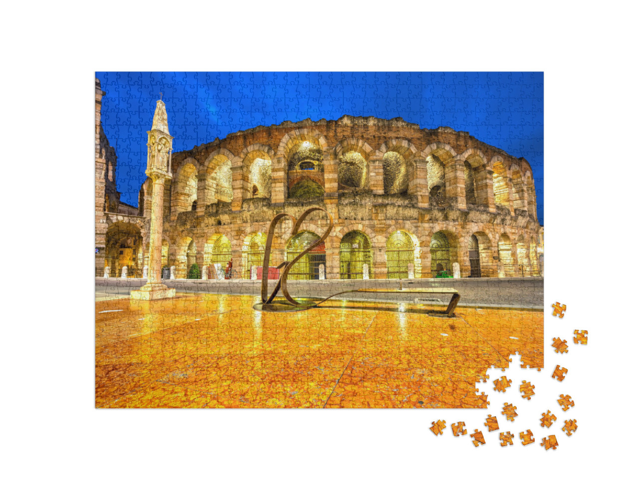 Verona, Italy. Night Picture of the Famous Arena... Jigsaw Puzzle with 1000 pieces