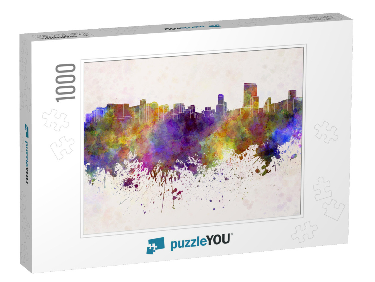 Orlando Skyline in Watercolor Background... Jigsaw Puzzle with 1000 pieces