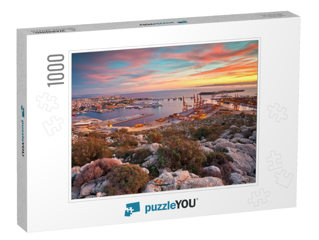 View of Piraeus Harbor in Athens from the Foothills of Ae... Jigsaw Puzzle with 1000 pieces