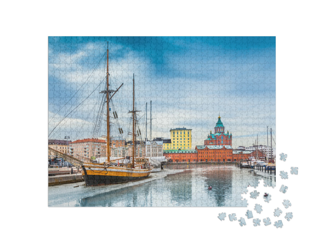 Beautiful View of Helsinki City Center with Famous Uspens... Jigsaw Puzzle with 1000 pieces