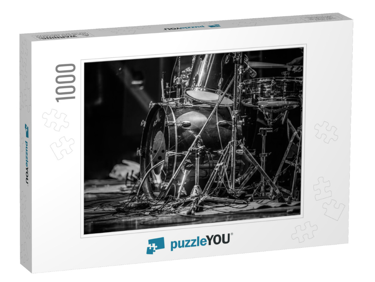 Part of a Drum Kit for a Concert Black & White... Jigsaw Puzzle with 1000 pieces