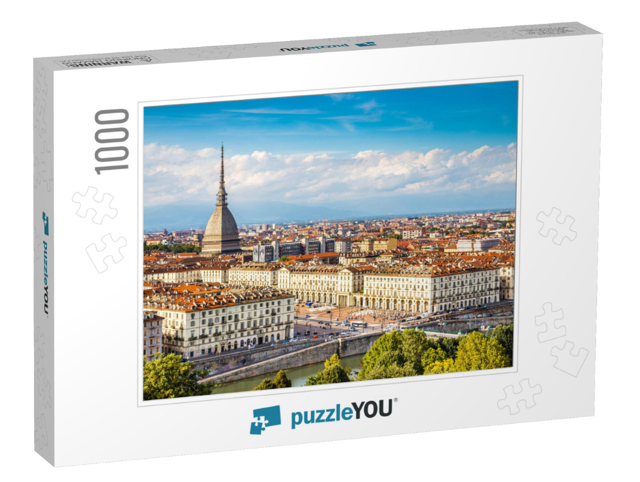 View of Turin City Center with Landmark of Mole Antonelli... Jigsaw Puzzle with 1000 pieces