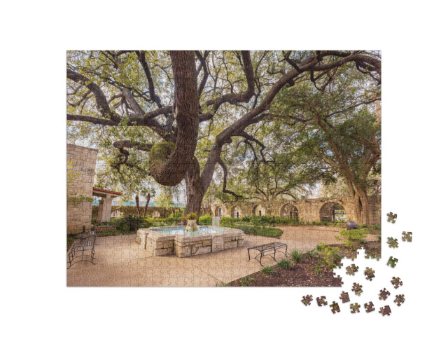 Sunny View of the Alamo At Texas... Jigsaw Puzzle with 1000 pieces