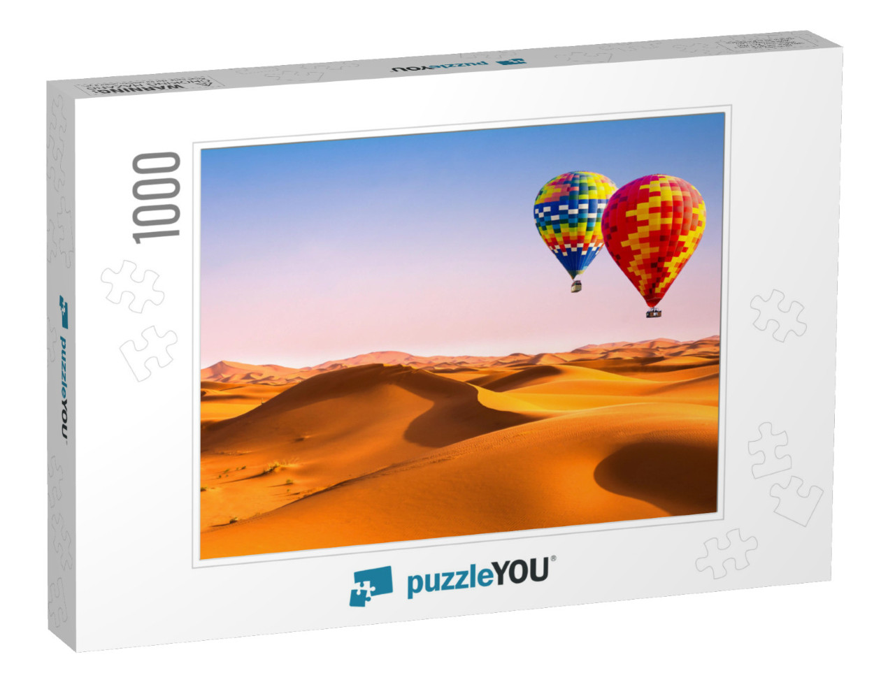 Travel Concept. Amazing View of Sand Dunes with Hot Air B... Jigsaw Puzzle with 1000 pieces