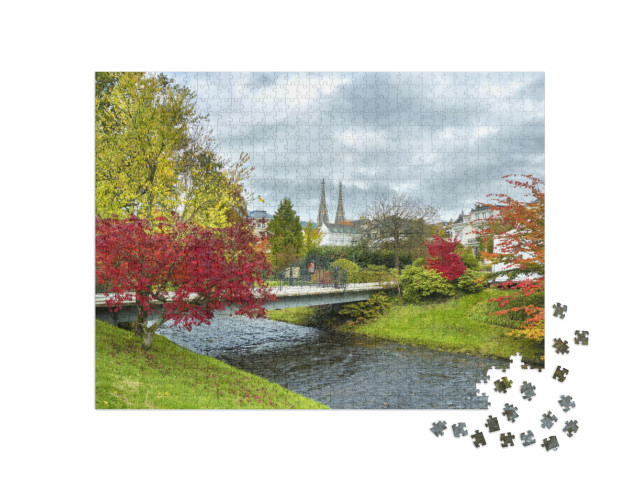 Beautiful Autumn City Landscape. Baden Baden. Germany... Jigsaw Puzzle with 1000 pieces