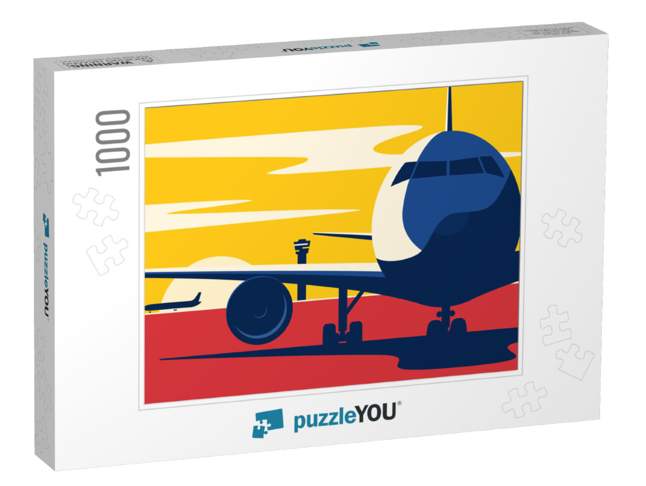 On a Taxiway. Flat Style Vector Illustration of the Airli... Jigsaw Puzzle with 1000 pieces