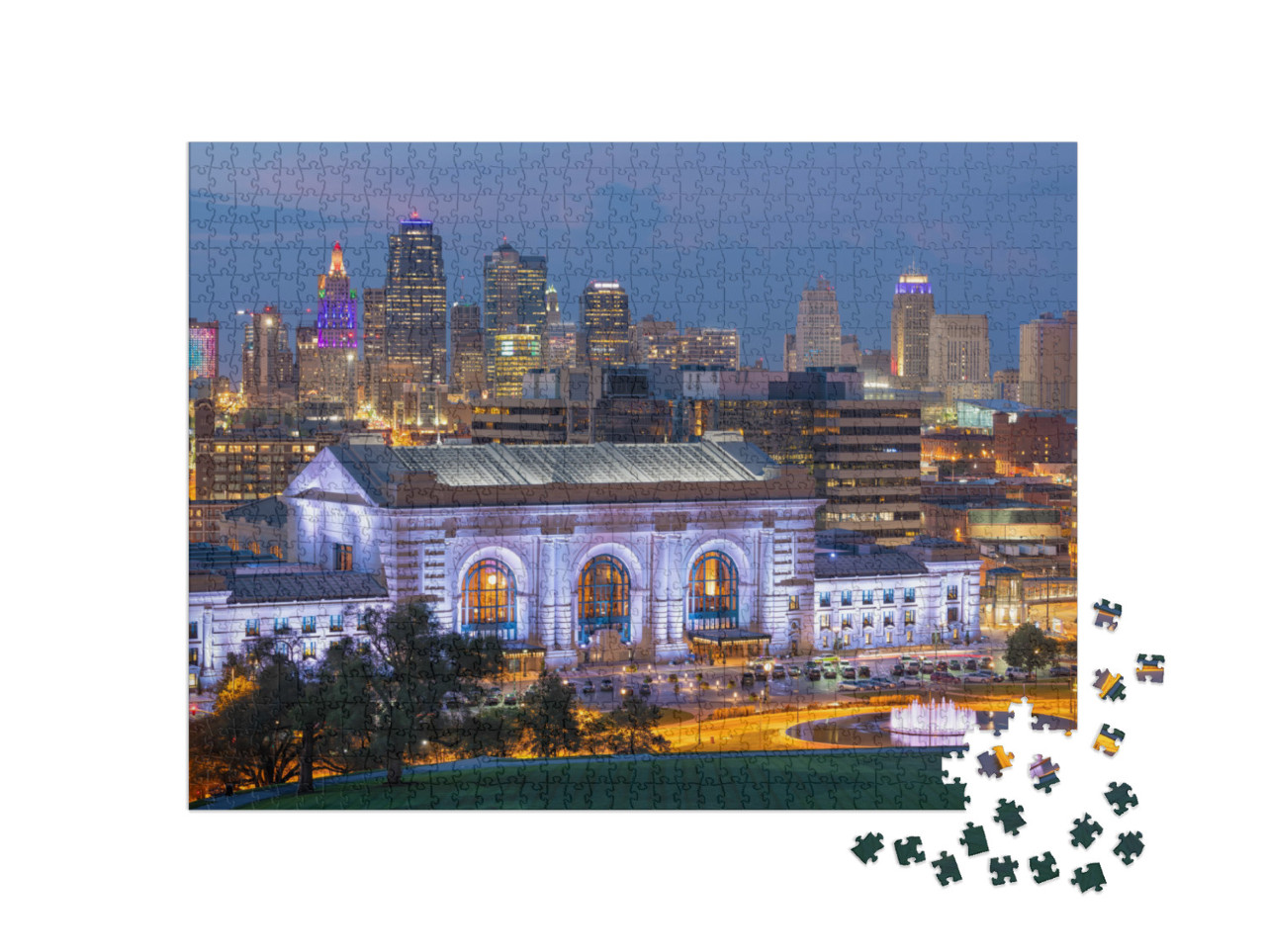 Kansas City, Missouri, USA Downtown Skyline with Union Sta... Jigsaw Puzzle with 1000 pieces