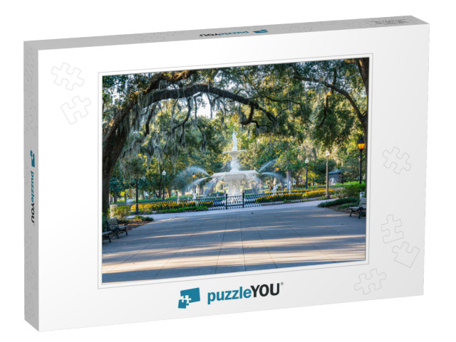 Fountain in Forsyth Park in Savannah, Georgia... Jigsaw Puzzle