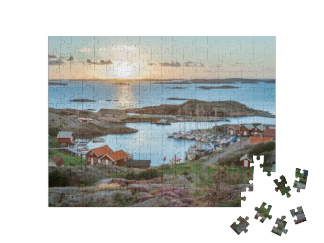 Fishing Harbor of Swedish Skerry Island of Ramsoe, Wester... Jigsaw Puzzle with 200 pieces